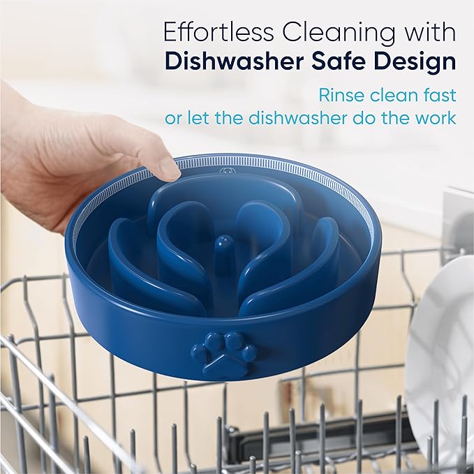 Slow Feeder Dog Bowls – Dog Bowl Slow Feeder – Microwaveable Dog Slow Feeder for All Breeds – Lead and BPA-Free Ceramic Pet Bowl – Pet Feeder for Fast Eaters