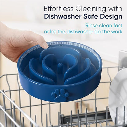 Slow Feeder Dog Bowls – Dog Bowl Slow Feeder – Microwaveable Dog Slow Feeder for All Breeds – Lead and BPA-Free Ceramic Pet Bowl – Pet Feeder for Fast Eaters