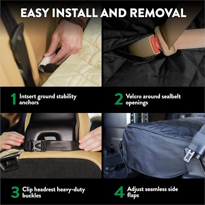 Plush Paws Products Premium Rear Car Seat Protector w/Hammock | Washable & Waterproof Back Seat Dog Cover for Car, Truck, & SUV | Nonslip, Tear Resistant Pet Seat Cover | X-Large Grey