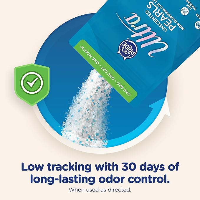 Ultra Pearls Cat Litter - 99.9% Dust Free, Low Tracking, Soft on Paws, Fragrance Free - 5 Lbs.