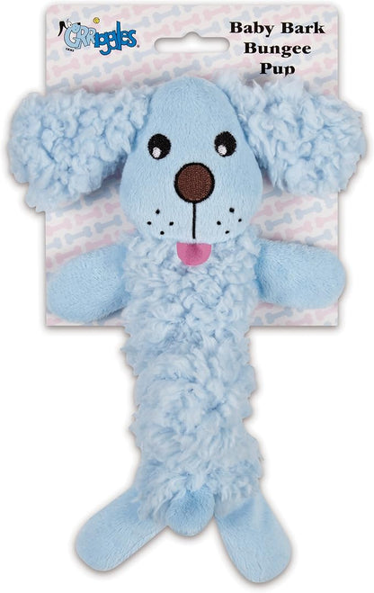 Grriggles Baby Bark Bungee Pup Toy, Blue Small