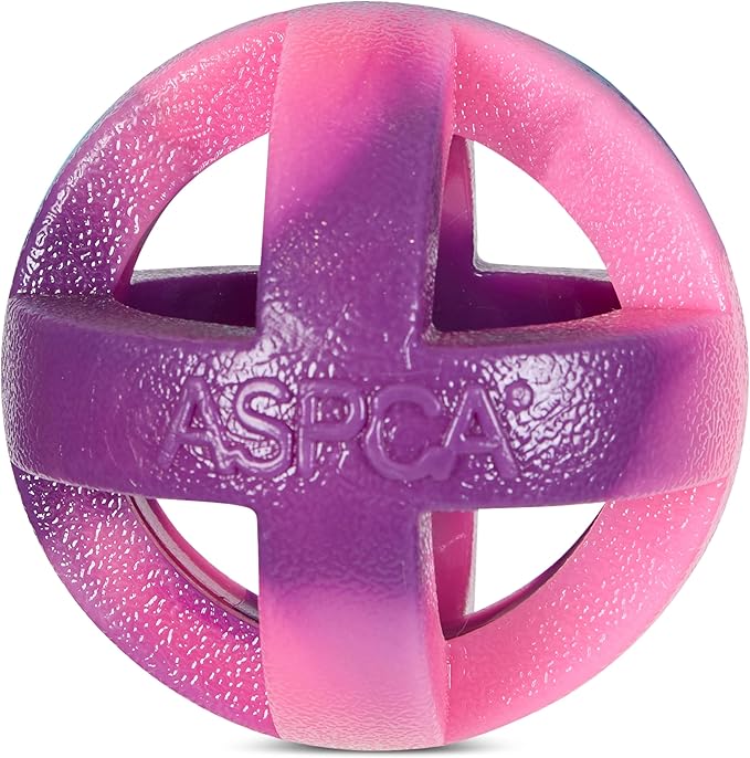 ASPCA Heavy Duty Cage Ball Dog Toy – Scented Rubber Chew Toy for Power Chewers – Durable & Safe TPR Material – Indoor & Outdoor Fetch Play