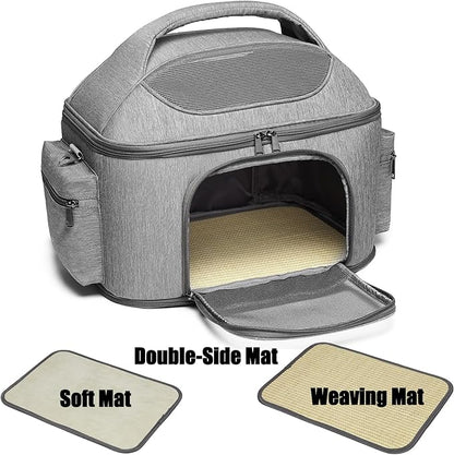 halinfer Large Fat Cat Carrier Fit up to 20 Pounds, Small Puppy Pet Travel Carrier, Car Seat Secure and Collapsible Soft Side Carrier Airline Approved Under Seat