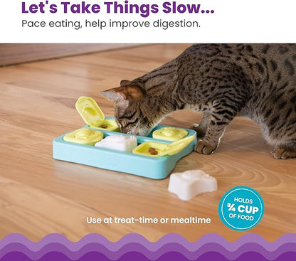 Catstages Kitty Cube Interactive Treat Puzzle Cat Toy, Blue