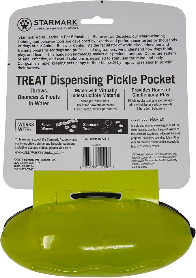 Starmark Treat Dispensing Pickle Pocket for Dogs