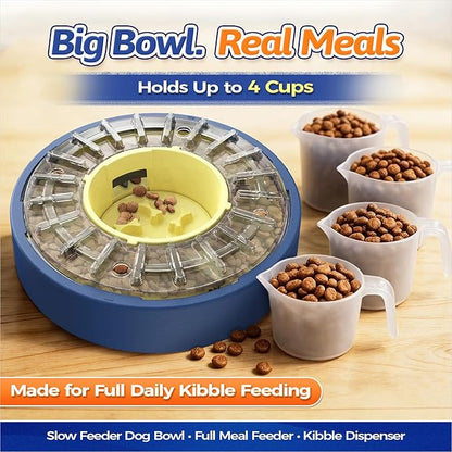 KADTC 5-60 Min Adjustable Slow Feeder for Dogs, Large Capacity 4-Cup Spinning Dog Puzzle Feeder, Anti-Gulping Treat & Food Dispenser, Mental Enrichment Toy, U.S. Brand & Design