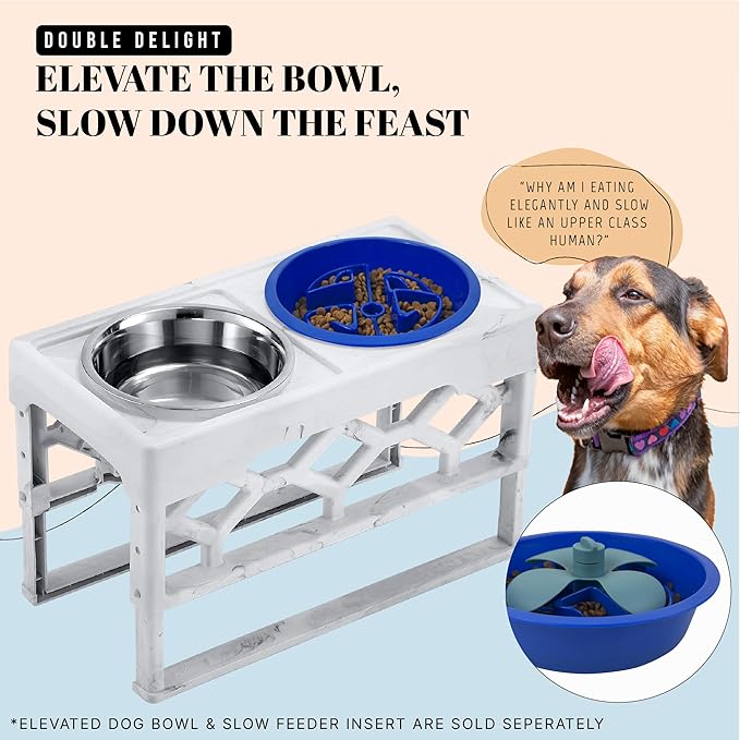 AVERYDAY Slow Feeder Dog Bowls for Large Breeds Fits Raised Feeding Station, Puzzle Dog Food Bowls to Slow Down Eating, Dogs Feeding Bowl with Non-Slip, Slows Feeder Pet Bowl for Wet and Dry Food
