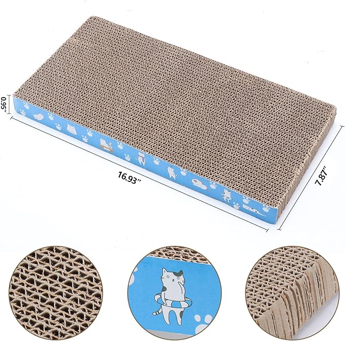 5 Packs in 1 Cat Scratch Pad, Cat Scratcher Cardboard,Reversible,Durable Recyclable Cardboard, Premium Scratch, Suitable for Cats to Rest, Grind Claws and Play