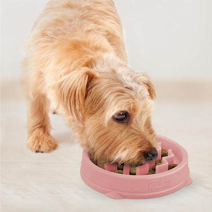 Outward Hound Fun Feeder Slo Bowl – Small 3/4-Cup Capacity, Slow Feeding, Small Dogs, Puppies & Cats, Non-Slip, Pink, Wave Pattern