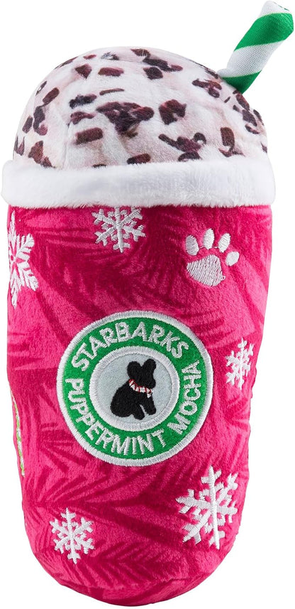 Haute Diggity Dog Starbarks Puppermint Mocha, Plush Holiday Christmas Dog Toys with Interactive Squeaker, Stimulating Pet Enrichment, Machine-Washable & Safe Materials for All Breeds, Size XL