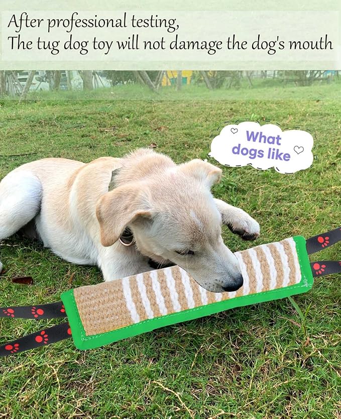 Clysoru Dog Tug Toy Tough Jute Bite Pillow Lasting Training Equipment Puppy to Large Dogs Interactive for Large and Small