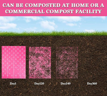 Biodegradable Dog Poo Bags with Holder-240 Large Poop Bags, Corn Starch Blended Compostable Bag, Extra Thick Strong Leak Proof Waste Bag for Dogs (Pink)