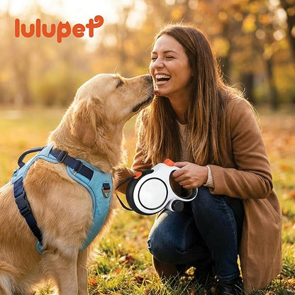 26Ft Heavy Duty Retractable Dog Leash with Dispenser and Poop Bags, for Small, Medium & Large Dogs Up to 110Lbs, 360° Tangle-Free Design and a Durable Chrome Plated Hook