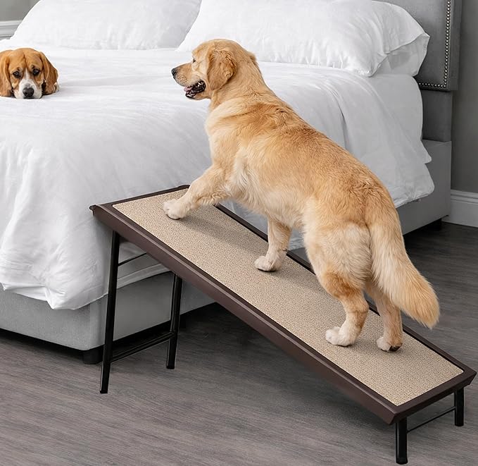 Pet Gear Free Standing Pet Ramp for Cats and Dogs, No Assembly Required, Easy Fold for Storage or Travel, Portable, Holds Up to 100lbs, Wheat
