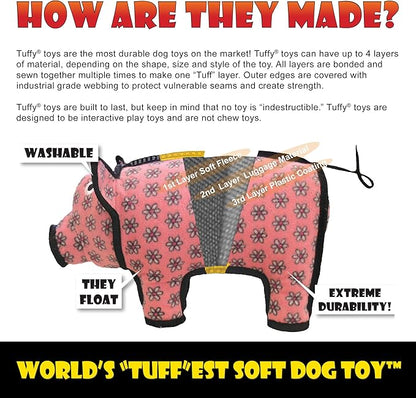 TUFFY - World's Tuffest Soft Dog Toy - Ocean- Squeakers - Multiple Layers. Made Durable, Strong & Tough. Interactive Play (Tug, Toss & Fetch). Machine Washable & Floats. (Crab Orange, Medium)