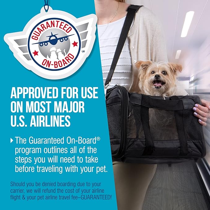 Sherpa Original Deluxe Travel Pet Carrier, Airline Approved & Guaranteed On Board - Black Lattice, Small