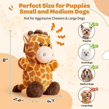 Dog Toy for Small & Medium Puppies – Squeaky Plush Giraffe with Crinkle, Cute Stuffed Puppy Toy for Boy & Girl Dogs, Birthday Gift to Keep Them Busy and Relieve Boredom