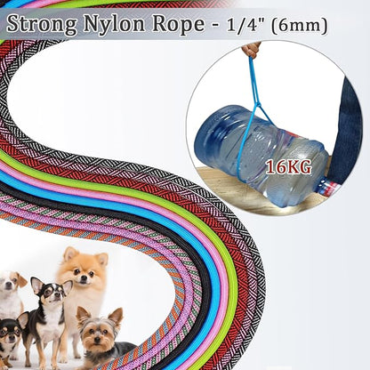 WYuZe 5ft Puppy/Dog Leash for Small Dogs, 1/4" Thin Rope Dog Leash with Easy to Use Hook, Lightweight Pet Leashes for Chihuahua/Yorkie/Tiny Breed/Cats, 10+ Colors, Green