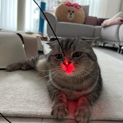 Firefly Feather Laser Cat Interactive CAT Toy Laser Firefly Hunting (RED)