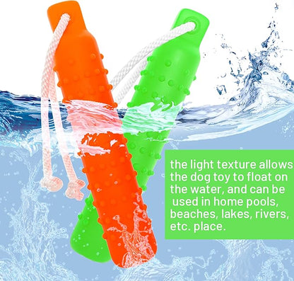 Dog Water Toy - Interactive Fetch Dog Toys Float on Water Pool for Training Retrieving Chasing Bumper Outdoor - 2 Pack Dog Toys with Rope for Small Medium Large Dog