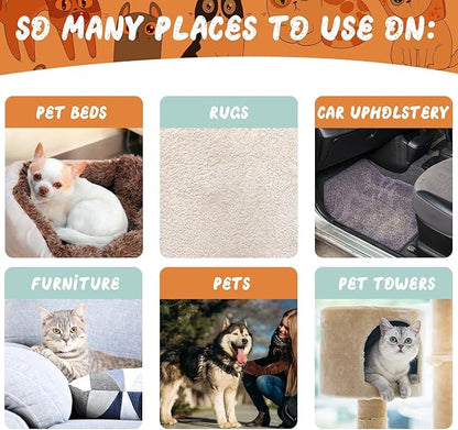 Abbylike 3 Pcs Pet Hair Remover Pumice Stone Reusable Portable Dog Cat Hair Removal Tool Scraper for Carpet,Couch, Bedding, Car Upholstery, Furniture Cleaning (5.3 x 2 x 1.4 Inch,Gray)