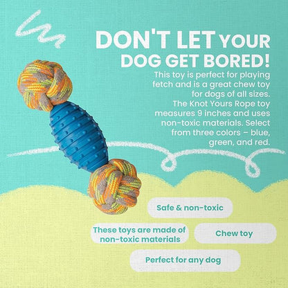 Health Extension SNUGAROOZ Knot Yours Dog Toys for Aggressive Chewers, Strong Rubber Rope, Indestructible & Heavy-Duty Puppy Teething Chew Toys, Perfect Funny Gifts, (9 Inches - Assorted Colors)