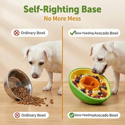 3 in 1 Dog Slow Feeder, Non-Spill, Anti-Choking, Interactive Toys to Keep Them Busy, Detachable, Easy to Clean, Great for Slower Feeding& Food Training
