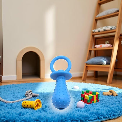 Blue Dog Pacifier,Chew Toys,Mini Bite Resistant Bell Shape Rubber Pacifier,Pet Dog Puppy Molar Chew Training Toy,Bell Chewing Playing Training Toys for Pet Puppy Dog Cat Pet Supplies，Chew Toys, 1