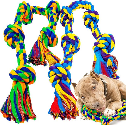 XL Indestructible Dog Toys for Aggressive Chewers Large Breed, Durable Dog Chew Toy, Large Dog Toys for Large Dogs Safe and Long Lasting Puppy Teething Chew Toys, Cotton Dog Rope Toys for Medium Dogs