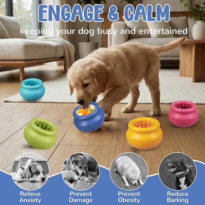 Wobbly Dog Enrichment Lick Toy, Stuffable Frozen Lick Bowl to Keep Dogs Busy, Long-Lasting Interactive Treat Dispensing Dog Toy, Silicone Fetch Catch Chew Toy(Dark Blue,M)