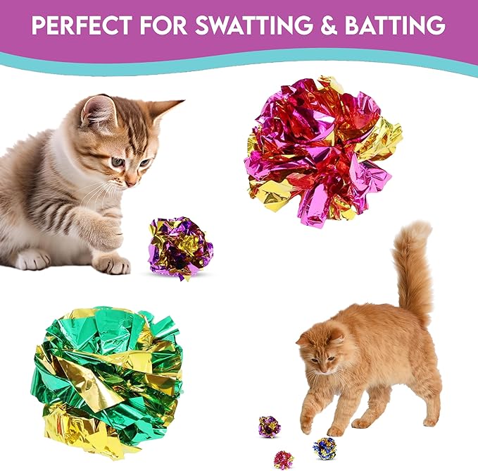 SPOT Ethical 1-1/2-Inch Mylar All Breed Sizes Balls Cat Toys, 4-Pack for All Breed Sizes
