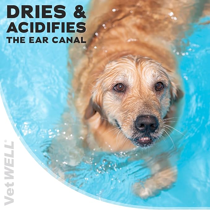 VetWELL Ear Cleaner for Dogs and Cats - Otic Rinse for Infections and Controlling Ear Infections and Odor in Pets - 8 oz (Sweet Pea Vanilla) (Pack of 2)
