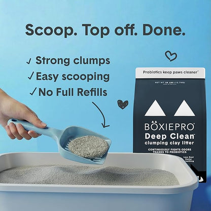 Boxie Probiotic Cat Litter, 40 Day Odor Control, Clumping Clay Kitty Litter, Odor Eliminating Probiotics, Dust-Free, No Fragrances No Fillers, 16 lb