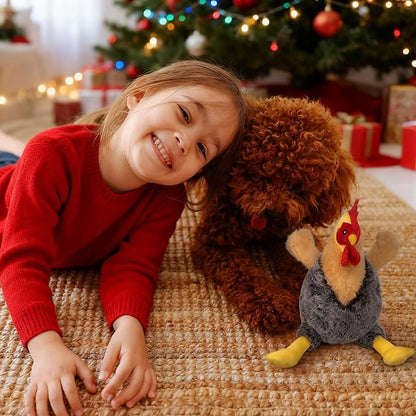 Squeaky Stuffed Dog Toys – Plush Chicken Chew Toy for Small, Medium & Large Dogs, Cute & Funny Interactive Puppy Toy with Crinkle Paper & Double Squeakers