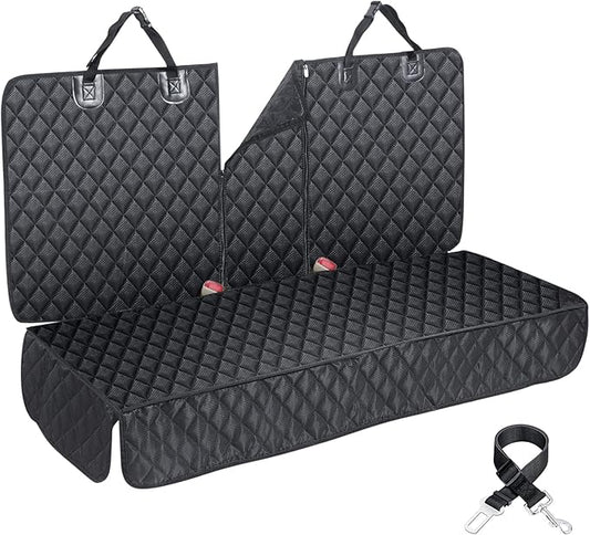 ANOSOSPECIAL Dog Car Seat Cover for Back Seat Cover for Kids Car Seat Protector for Dogs Nonslip Water Proof Universal Fit Dog Car Seat Cover for ISOFIX Truck SUV(Large,Black)