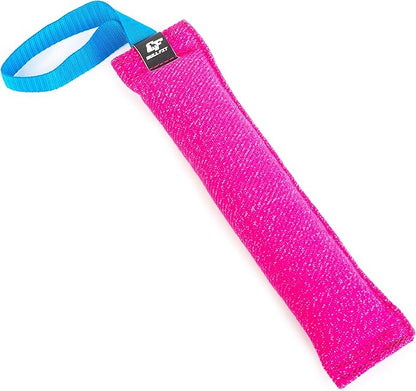 Bull Fit K9 Dog Bite Tug Toy with Strong Handle - Made of Durable & Tear-Resistant French Linen - Perfect for Tug of War, Fetch & Puppy Training - Ideal for Medium to Large Breeds