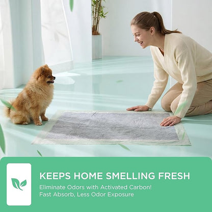 Bedsure Dog Pee Pads Extra Large, 28" x 34" Puppy Pads 52 Count, Super Absorbent & Leak Proof, XL Training Pads Quick Dry Disposable Potty Pad with Odor-Control Activated Carbon & ECO Green Material