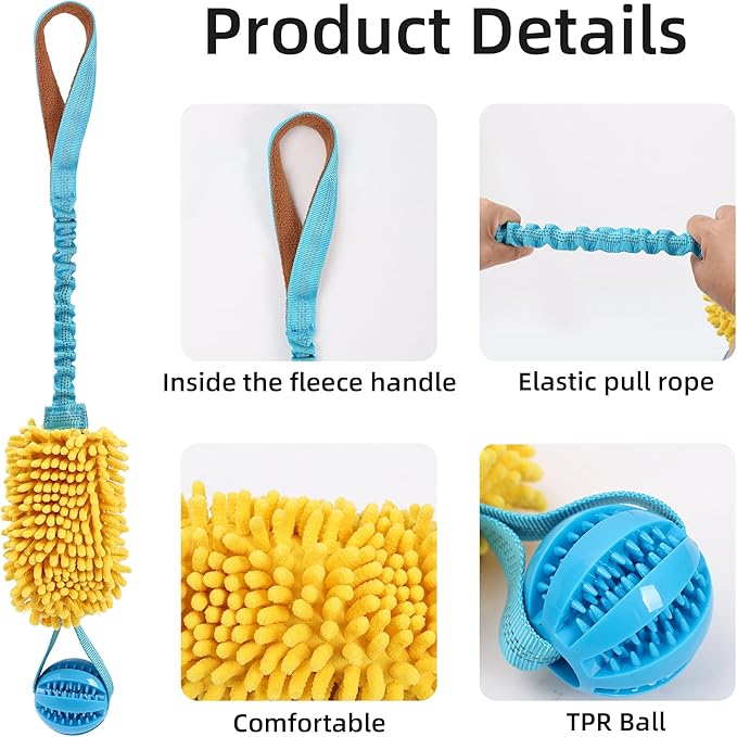 ETIAL Interactive Dog Tug of War Toy, Puppy Training Pull Toy with Bungee Rope for Exercise & Interactive Play Games, Dog Rope Toy for Small Medium Large Dogs Chase and Tug (Blue)