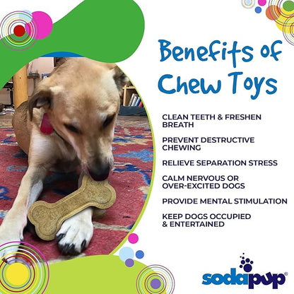 SodaPup Nylon Bone - Durable Dog Chew Toy Made in USA from Non-Toxic, Pet Safe, Food Safe Nylon Material for Mental Stimulation, Clean Teeth, Fresh Breath, Problem Chewing, Calming, & More