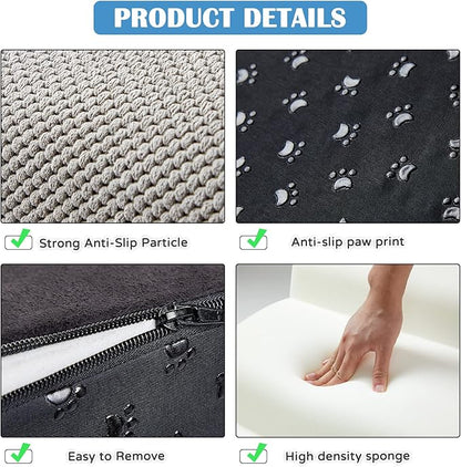 Dog Steps for Bed 24.4" High, Curved 5-Step Dog Stairs for Small Medium Dogs, PetDog Steps for Beds/Couch 22-26 in, Non-Slip Dogs Ramp with 35D High-Density Foam, Grey