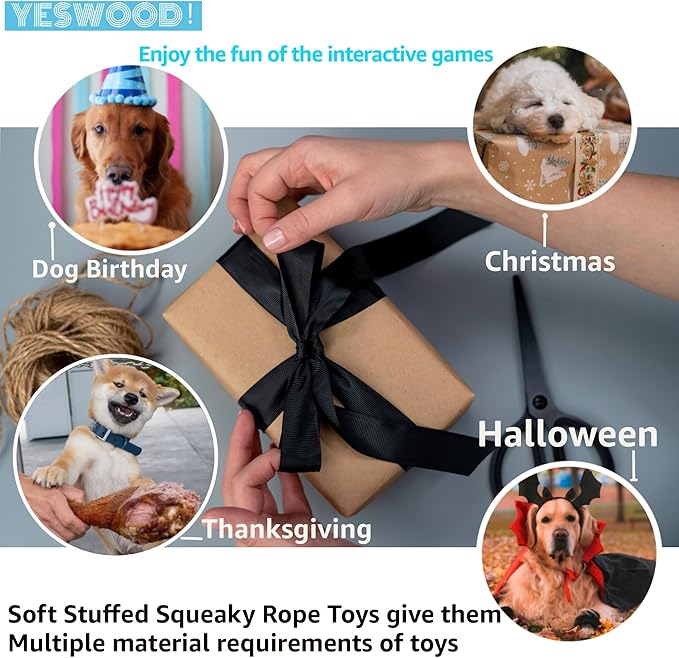 YESWOOD! Dog Squeaky Cocodie Rope Toy Pink Cute Stuffed Lobster,Durable Puppy RopeToy for Aggressive Chwers Tug of War Fetch Chew Toys for Teething Small Medium Breed 10-105 Pounds Interactive Gifts