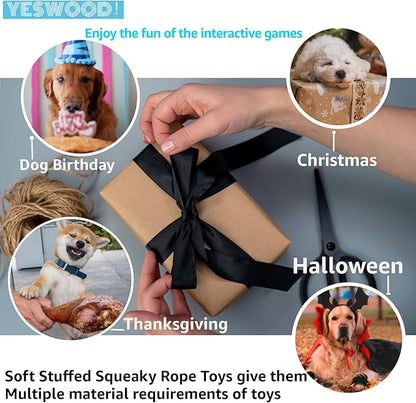 YESWOOD! Dog Squeaky Cocodie Rope Toy Pink Cute Stuffed Lobster,Durable Puppy RopeToy for Aggressive Chwers Tug of War Fetch Chew Toys for Teething Small Medium Breed 10-105 Pounds Interactive Gifts