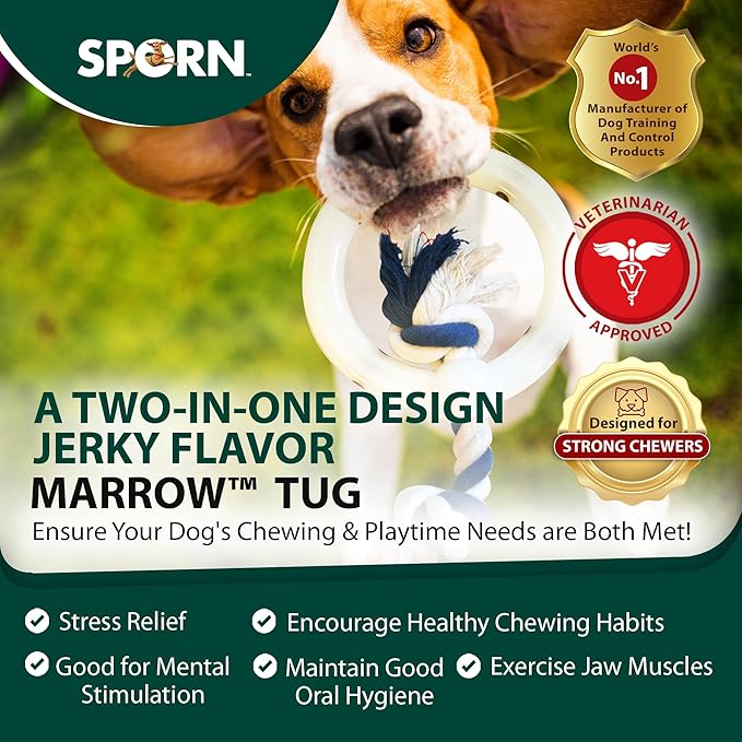 Sporn Yuppie Puppy Ultimate Marrow Filled Nylon Chew Heart with Rope Tug, White, Large (YPUS71102)