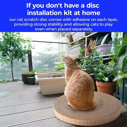 Round Cat Scratcher Refill - 10 Inch Diameter, 7/8 Inch Thickness - Cardboard Cat Scratcher Scratching Board Replacement Pads (2pcs) for Indoor Cats