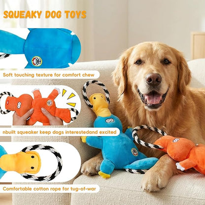 WUGO Tug of War Dog Toy Interactive Tough Tug of War Toy with Rope Knotted Rope Puppy Toys to Keep Them Busy