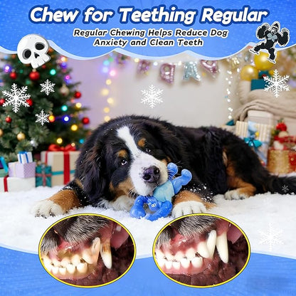 Furdog Dog Toys for Aggressive Chewers, Indestructible Chew Toys for Medium Large Breeds(20-80lb), Durable Squeaky Tough Dog Toy to Keep Them Busy (Bacon Flavor, Blue)