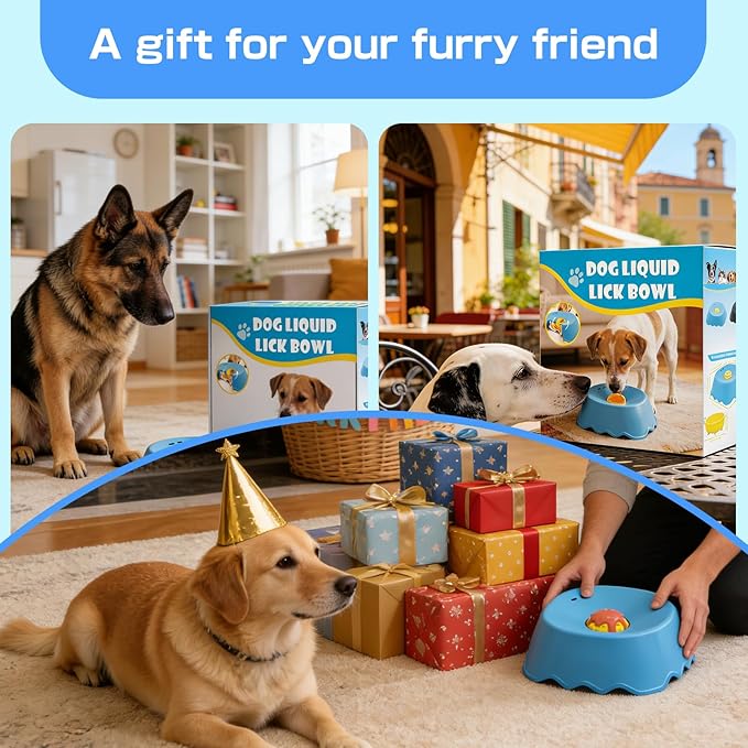 Slow Feeder Dog Bowls Interactive Dog Licking Toy & Lick Bowl for Dogs, Large Capacity Non-Slip Dog Lick Bowl for All Dogs & Cats (1, Black&Black)