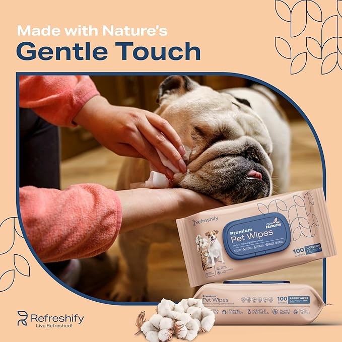 Dog Wipes for Paws and Butt - Plant Based Unscented (Pack of 400) - Pet Wipes for Dogs and Cats - Deodorizing Non Toxic Dog Wipes, +12 Additional Travel Wipes
