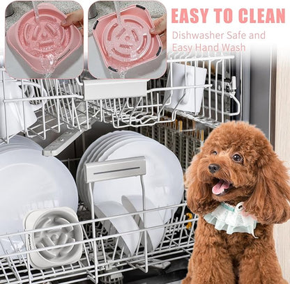2 Pack Slow Feeder Dog Bowls for Healthy Eating, Non-Slip and Anti-Choking Design, Reduces Bloating & Overeating for Small Dogs, Easy to Clean