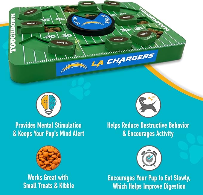 Pets First NFL Los Angeles Chargers Large Puzzle Toy, Dog Puzzle Treat Toy, New Large Size, Interactive Dog Treat Toy, Dog Slow Feeding Toy